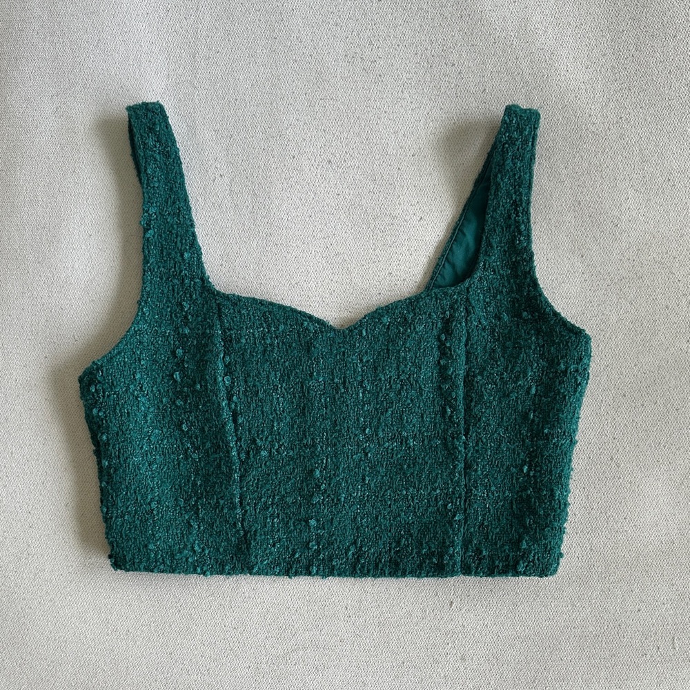 Green Textured Women's Top